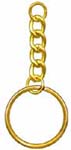 Key Ring 1 in. with Chain Gold