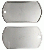 ROLLED EDGE DULL DOG TAGS WITH ONE .125" HOLE