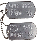 Custom Embossed Medical Dog Tag Set