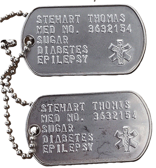 Custom Embossed Medical Dog Tag Set