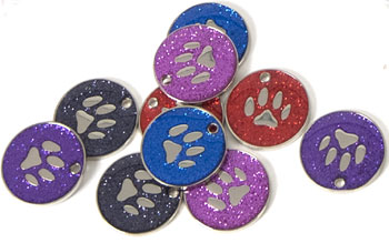 Glitter Paw Pet Tags 25 mm